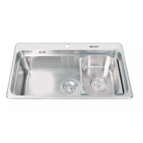 Chậu rửa chén bát Malloca MS 1022D inox 304 1 hộc kèm rổ lọc rác