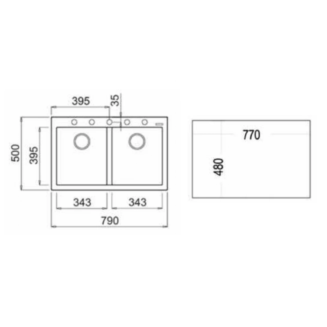 Bồn Rửa Chén Teka Forsquare 2B 790 Black 115260014 2 hộc Chậu Rửa Chén