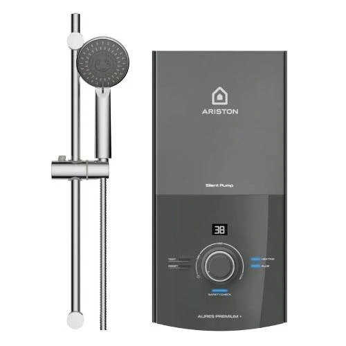 Máy nước nóng Ariston Aures Premium+ 4.5 trực tiếp 2.0 4500w xám đậm