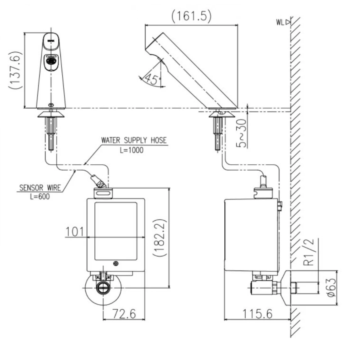 voi-cam-ung-inax-amv-300-nuoc-lanh