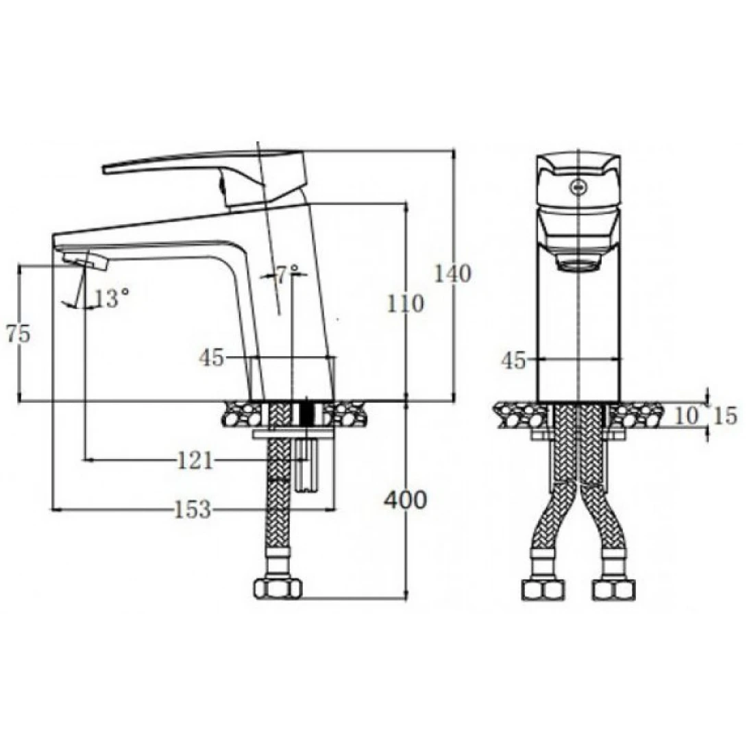 Vòi Lavabo Caesar B390CGU Màu Vàng Nóng Lạnh - Tuấn Đức