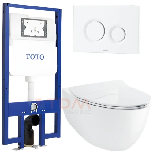 Bồn cầu treo tường TOTO CW812RA/TC600VS/WH171A/MB174P#WH két nước âm