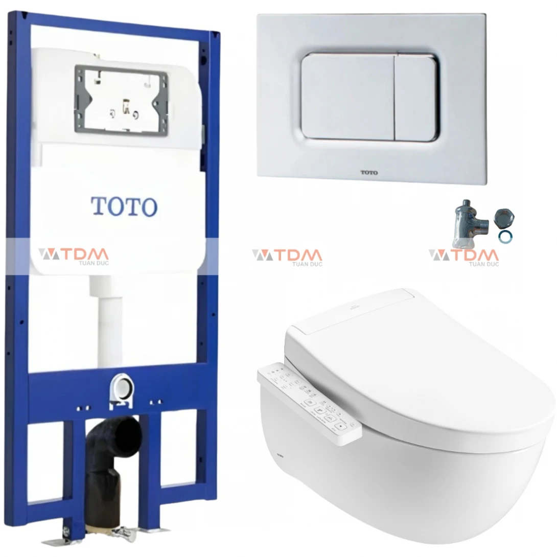 Bồn Cầu TOTO CW812REA/TCF33461GAA/WH172AT/TCA465/MB170P#SS Treo Tường Giấu Dây