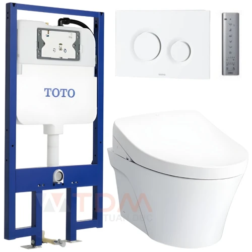 Bồn cầu treo tường TOTO CW822REA/MB174P#WH/WH172AAT/TCF4911EZ nắp rửa tự động treo tường
