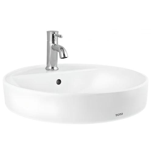 Chậu rửa mặt lavabo TOTO LT700CTR đặt trên bàn đá tròn 490mm - Tuấn Đức