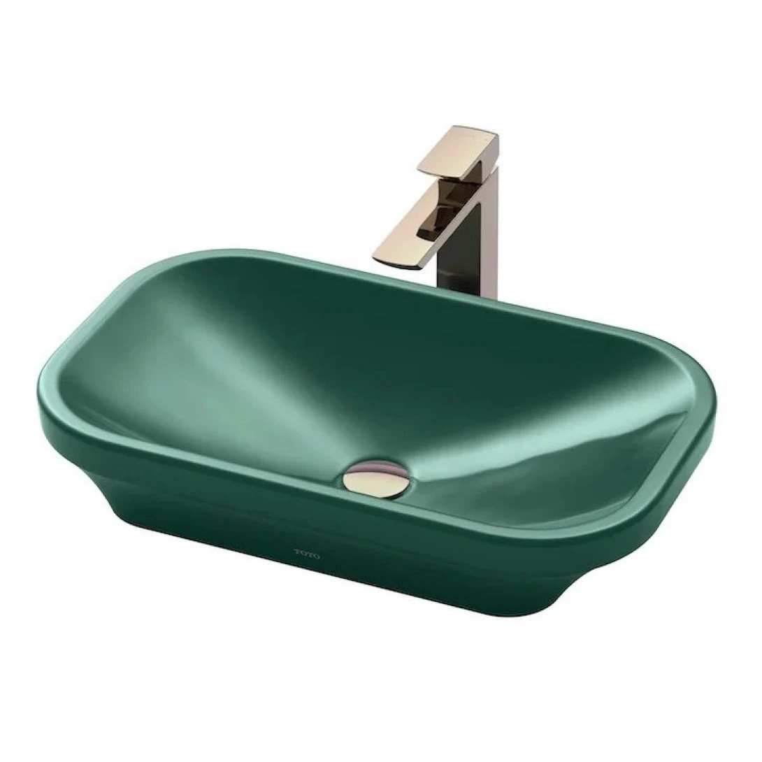 Chậu Rửa Lavabo TOTO LW630JDW/F#FRG Đặt Bàn Rừng Xanh 600x370 mm
