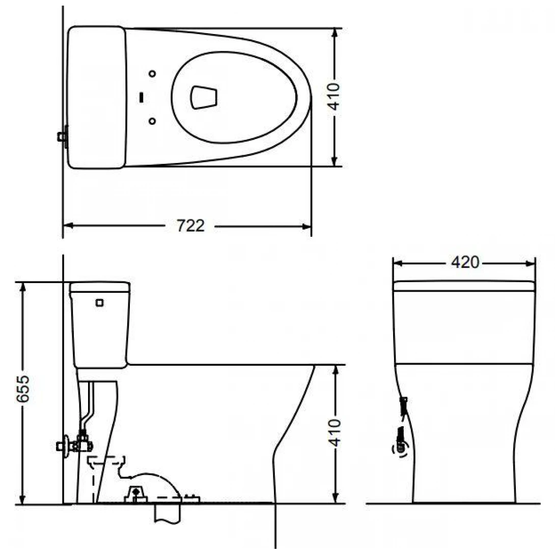 Bồn cầu TOTO MS188VKT8 xí bệt bàn cầu vệ sinh 1 khối - Tuấn Đức