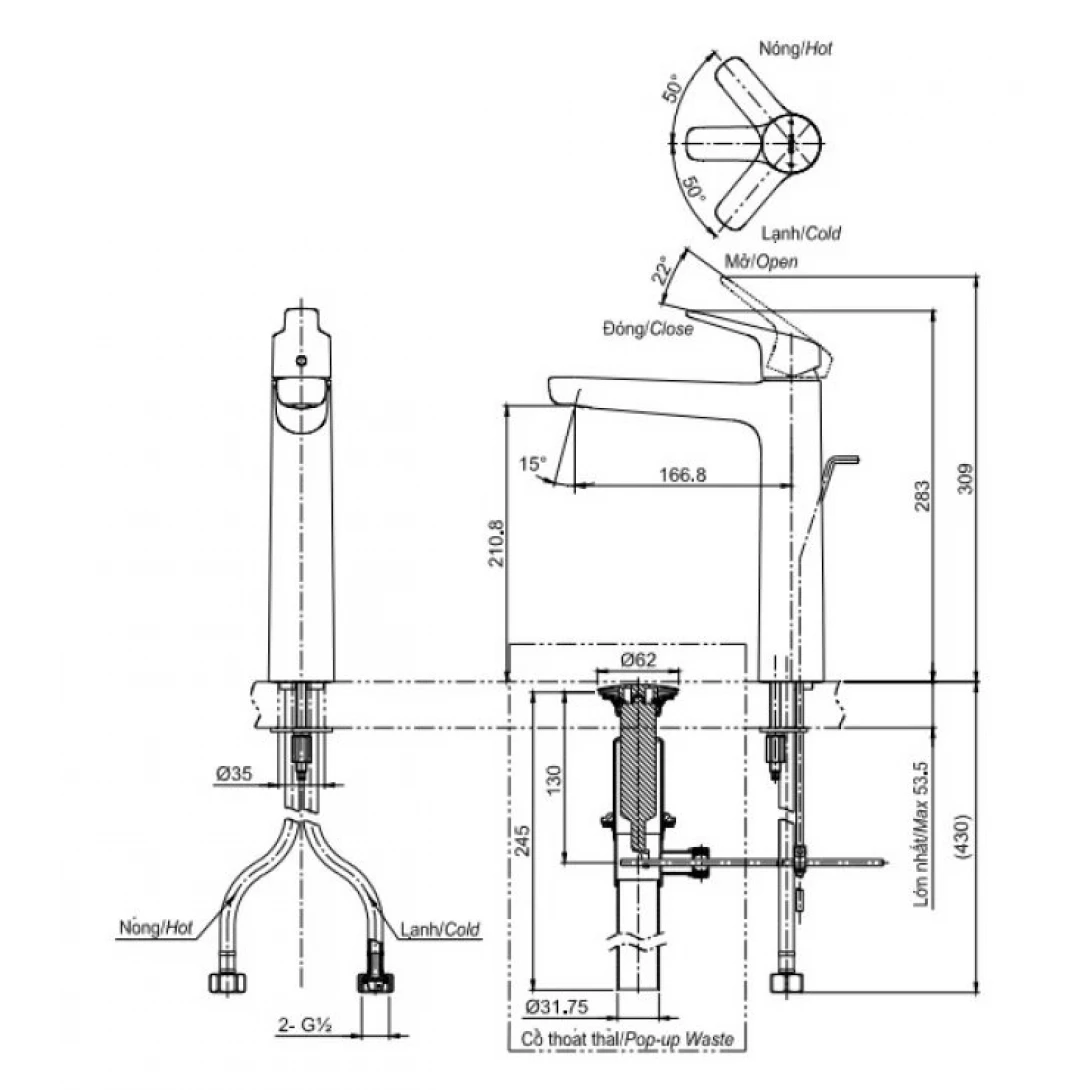 Vòi Lavabo TOTO TLG03304B#MBL Nóng Lạnh Cổ Cao Màu Đen Mờ - Tuấn Đức