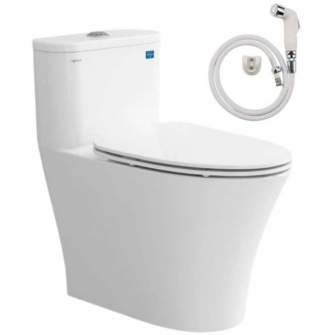Bồn Cầu Viglacera V829 Nắp Êm 1 Khối + Vòi Xịt VG826