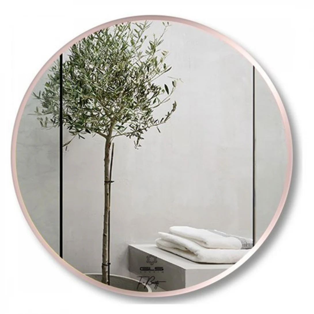 Gương viền nhôm màu rose GLS VF13C80 tròn D60cm