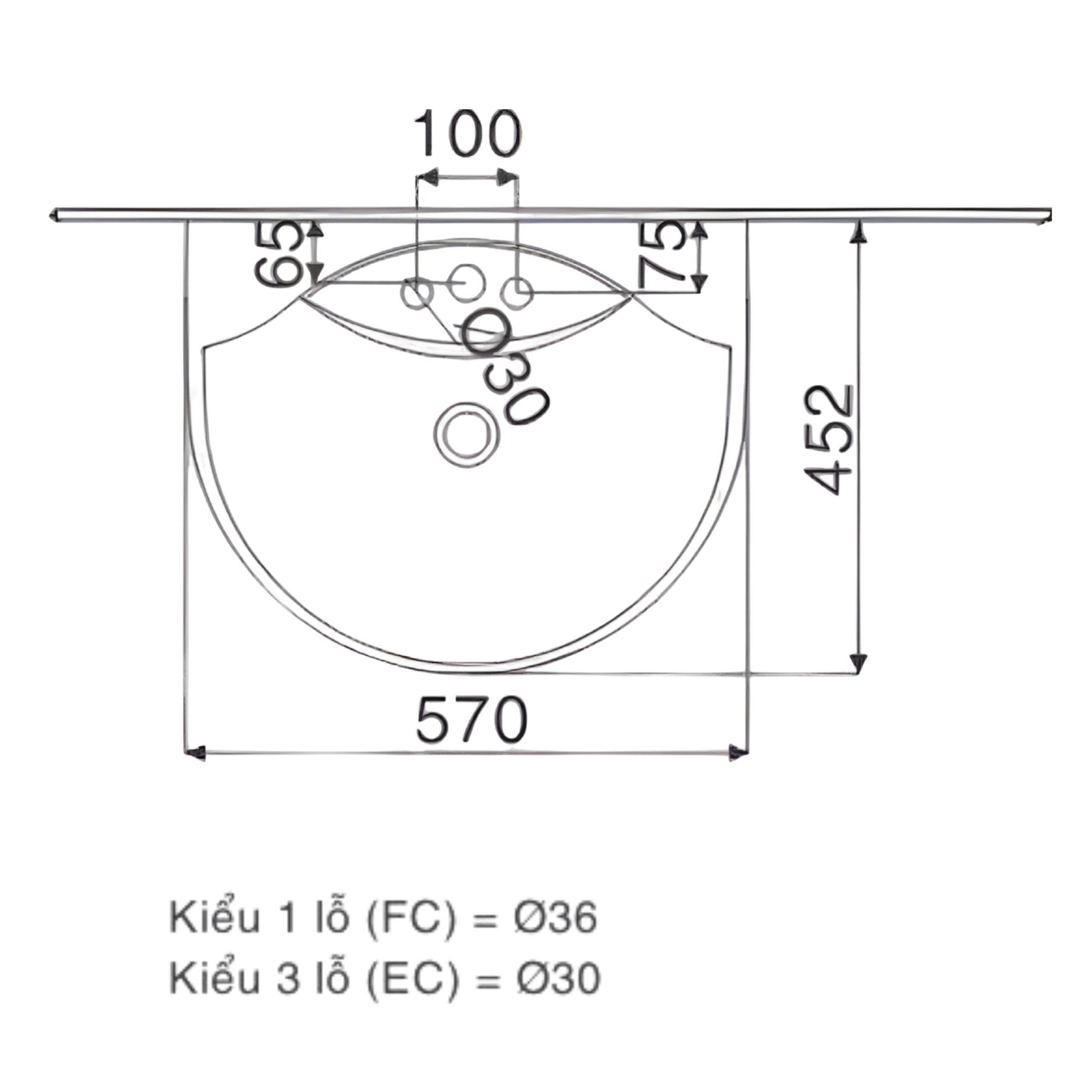 Bản vẽ kích thước lavabo treo tường Inax L-288V