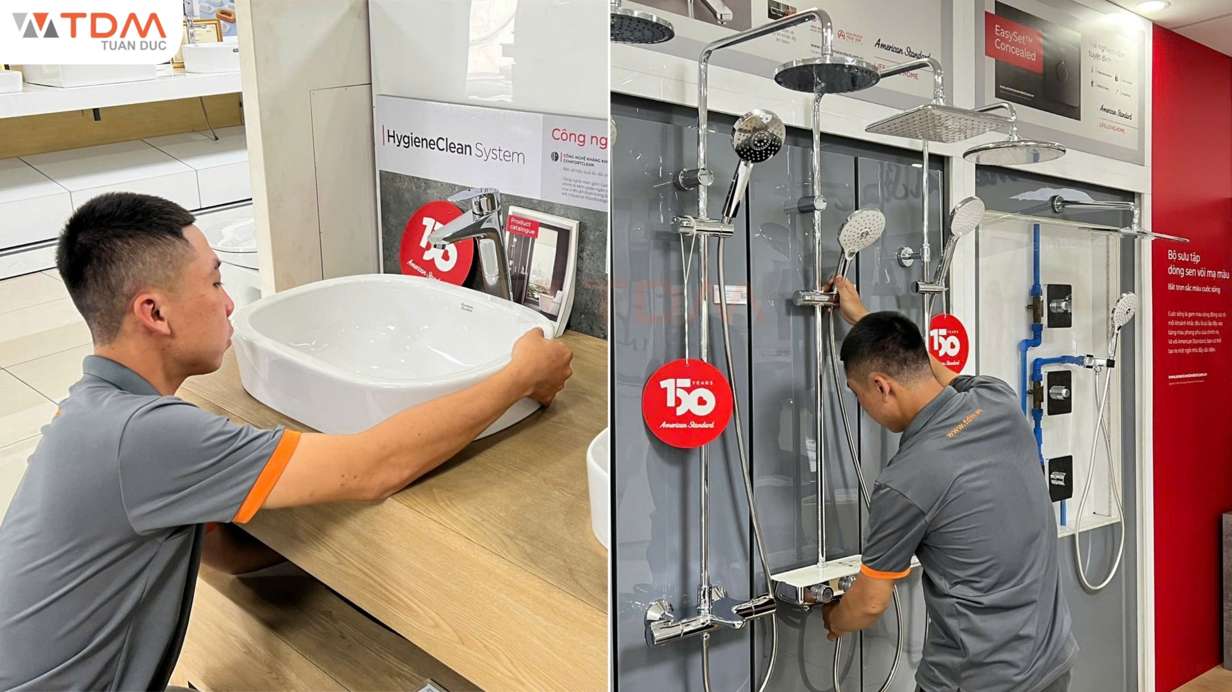 TDM Tuấn Đức hỗ trợ dịch vụ lắp đặt thiết bị phòng tắm American Standard trên toàn quốc