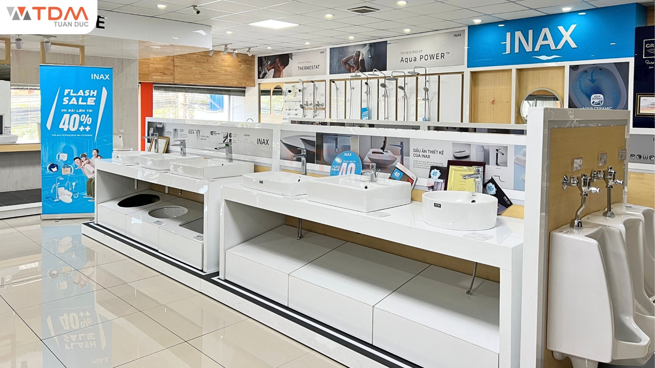 Hệ thống Showroom thiết bị vệ sinh INAX Tuấn Đức đa dạng mẫu mã sản phẩm
