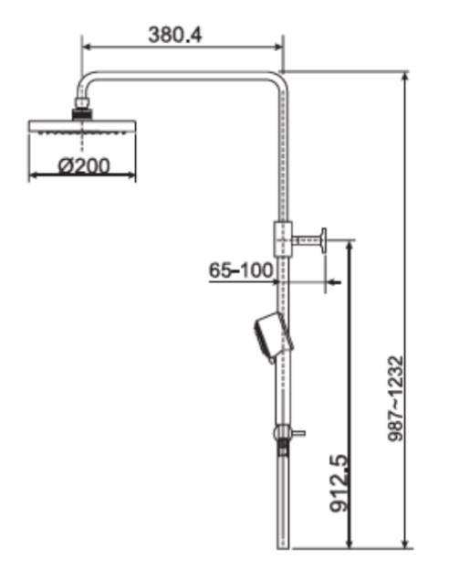 Bản vẽ kỹ thuật thân sen cây American Standard A-6110.978.903