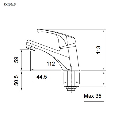 Bản vẽ vòi chậu rửa mặt TOTO TX109LD