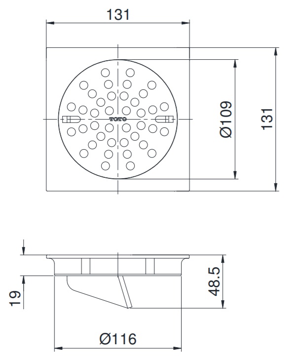 Ga phểu thoát sàn Toto TX1CV2 chống hôi ống thoát phi 120mm - Tuấn Đức