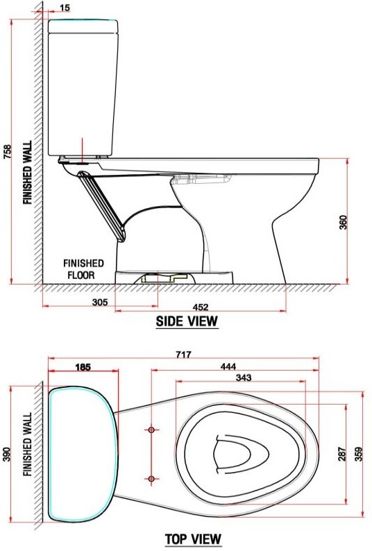 Bản vẽ bồn cầu VF-2398 American Standard