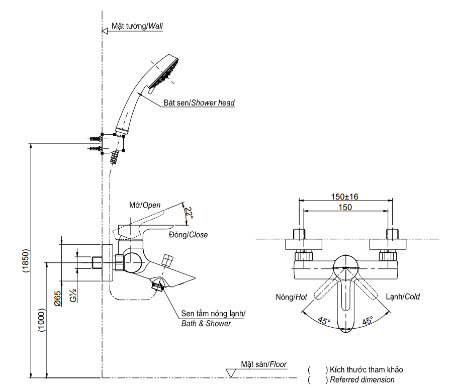 Bản vẽ bộ vòi sen TBS01302V+DGH108ZR TOTO