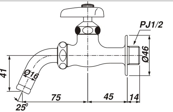 Bản vẽ kỹ thuật vòi gắn tường INAX LF-7R-13