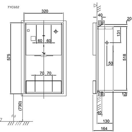 Bản vẽ kỹ thuật TOTO TYC602