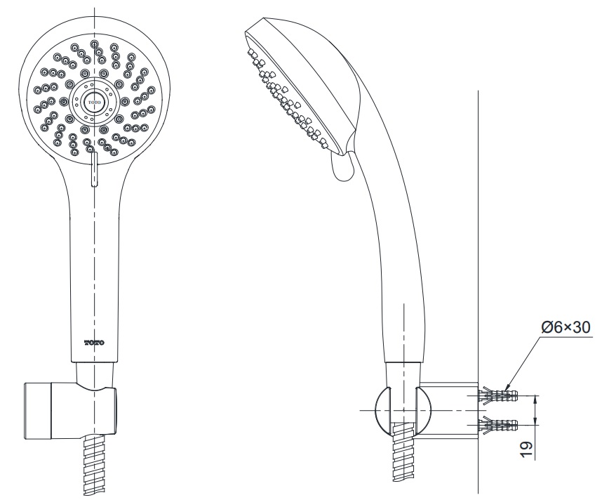 Bản vẽ tay sen tắm TOTO DGH108ZR