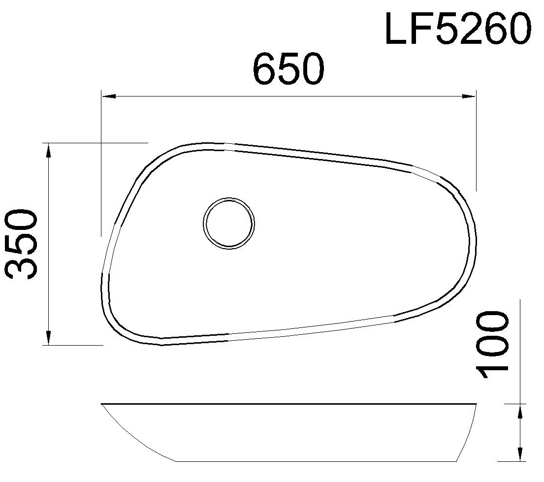 Bản vẽ kỹ thuật chậu Caesar LF5260
