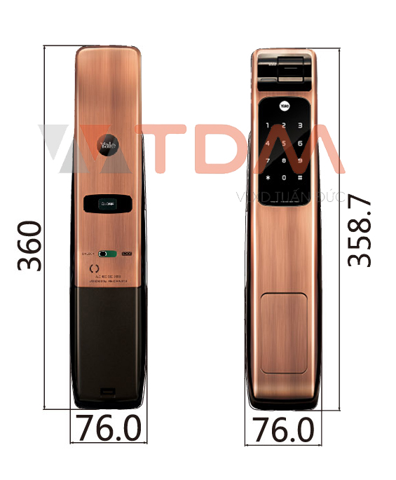 Bản vẽ kỹ thuật khóa vân tay YMG40