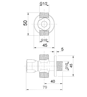 Bản vẽ van T Inax A-703-7