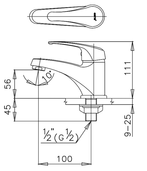 Bản vẽ kỹ thuật vòi lavabo Cotto CT167D