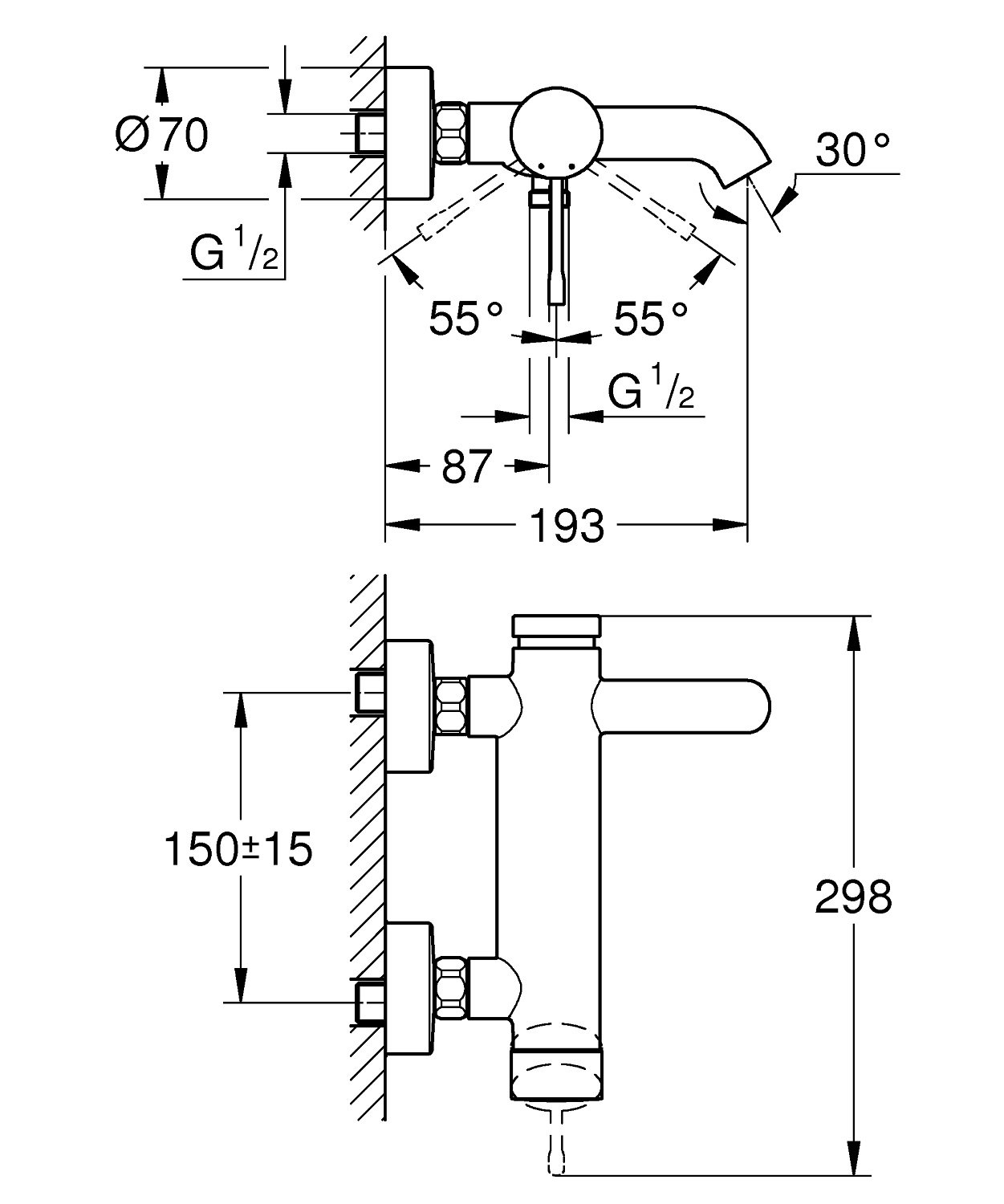 củ sen, củ sen giá rẻ, củ sen nhiệt độ, củ sen tắm, củ sen Grohe, củ sen cao cấp, Grohe 33624001