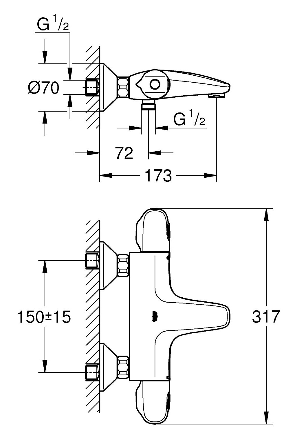 củ sen, củ sen giá rẻ, củ sen nhiệt độ, củ sen tắm, củ sen srohe, củ sen cao cấp, GRT 1000 Grohe 34155003,