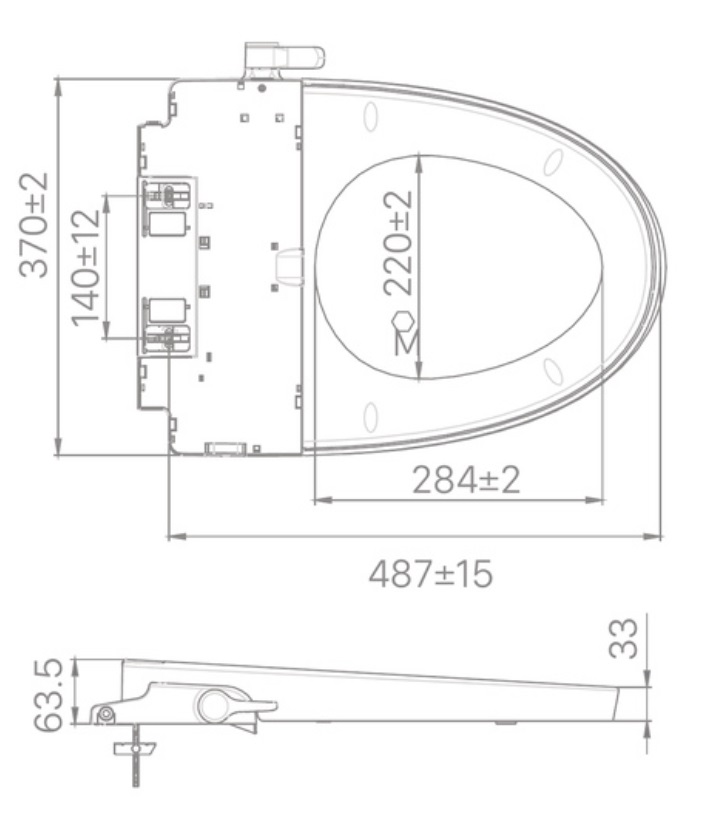 Bản vẽ nắp rửa cơ bồn cầu Inax CWS32 VN