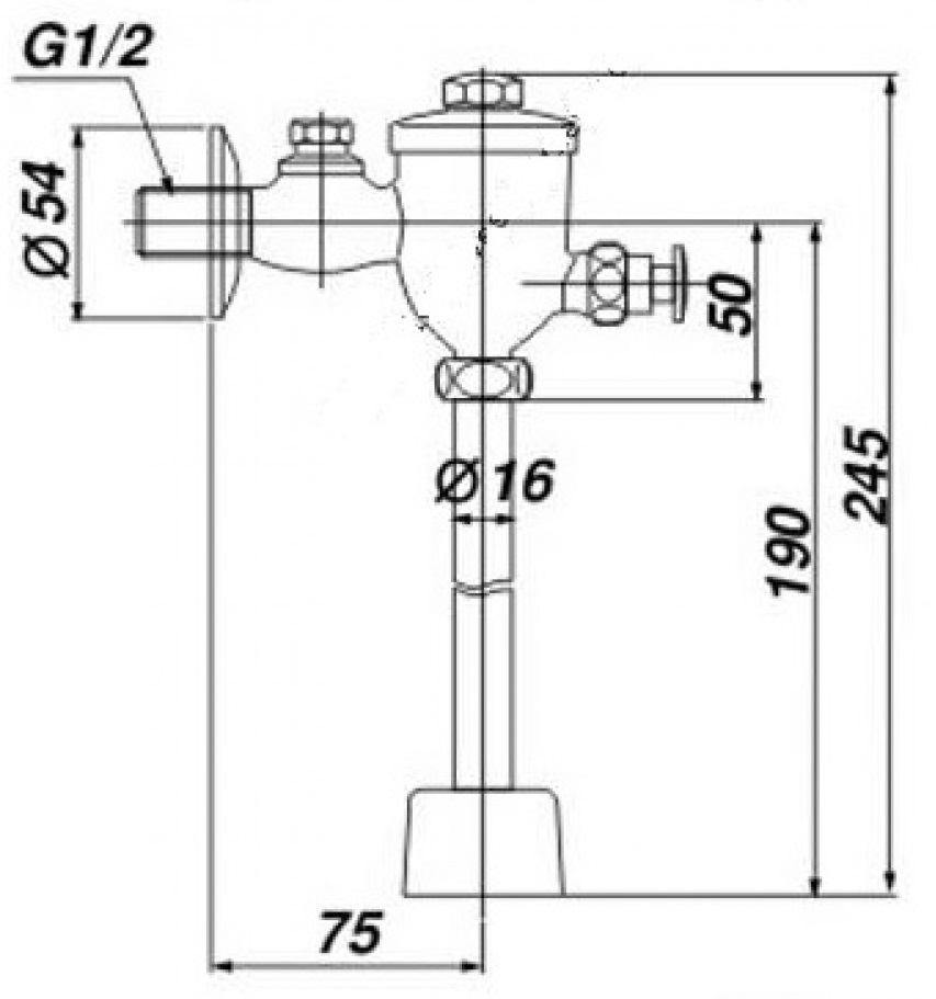 Thông số kỹ thuật van nhấn tiểu Inax UF 7V