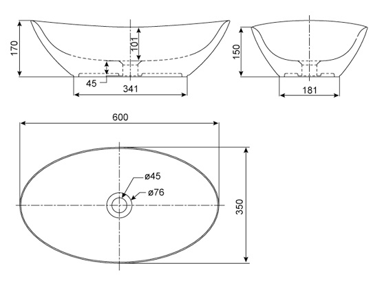 Bản vẽ chậu rửa mặt WP-F608​ American Standart