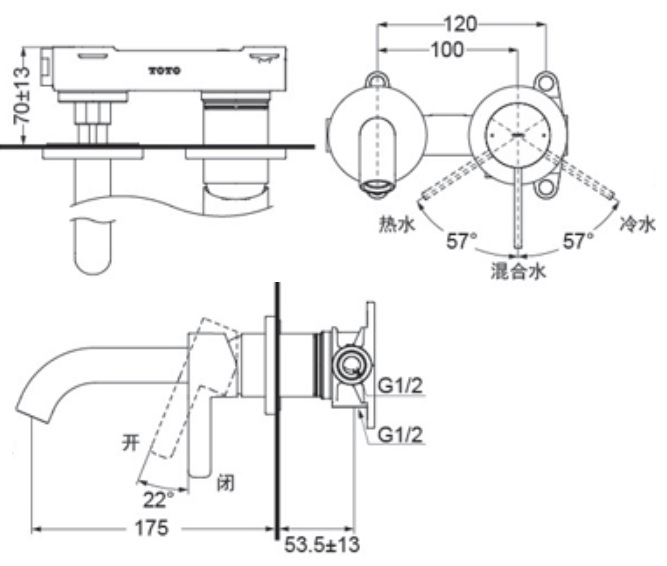 Bản vẽ kỹ thuật vòi TOTO TLG11307B