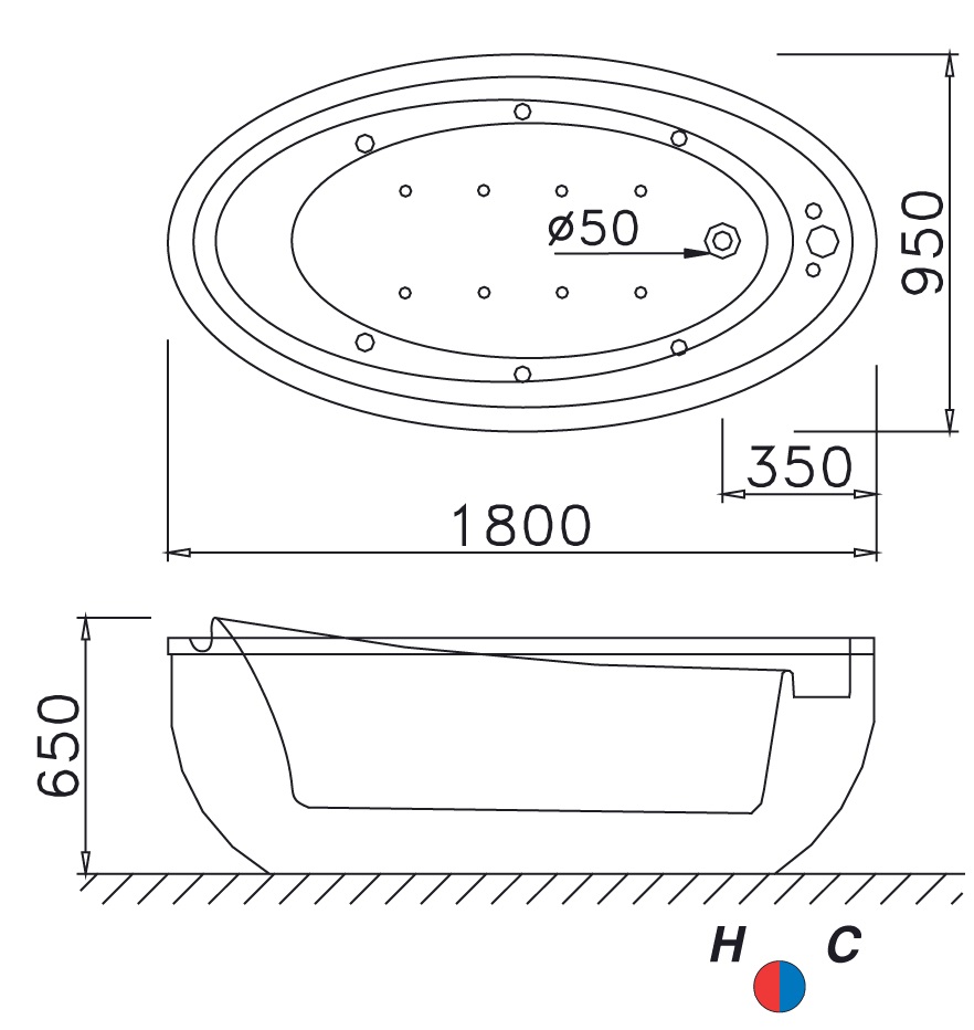 bồn tắm lập thể MT6480 Caesar