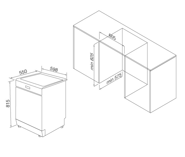 Bản vẽ kỹ thuật máy rửa chén Malloca WQP12-J7713FB