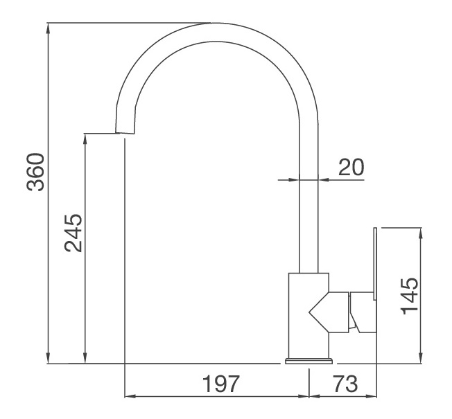 Bản vẽ vòi bếp MF-073 Malloca nóng lạnh