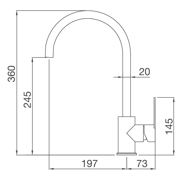 Bản vẽ vòi bếp MF-043 Malloca nóng lạnh