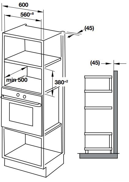 Bản vẽ lò vi sóng 538.21.200 HM-B38D Hafele