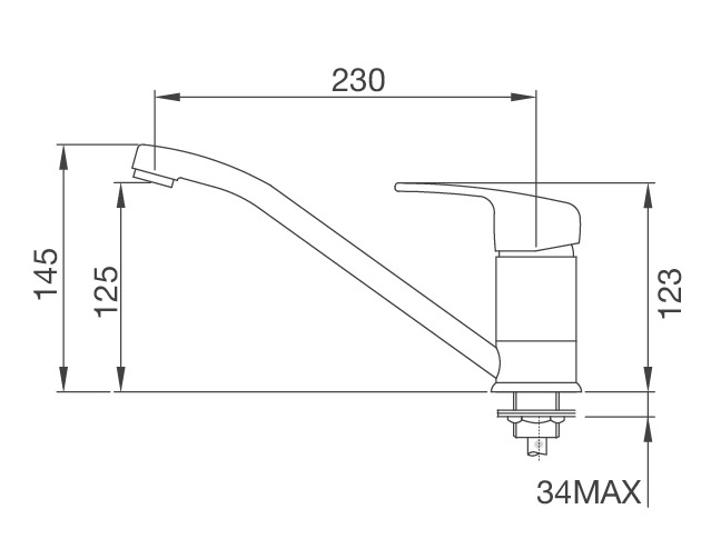 Bản vẽ vòi bếp K120N Malloca nóng lạnh