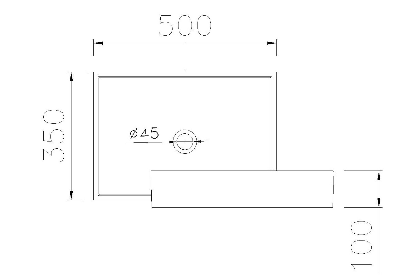 Bản vẽ kỹ thuật chậu Caesar LF5254 