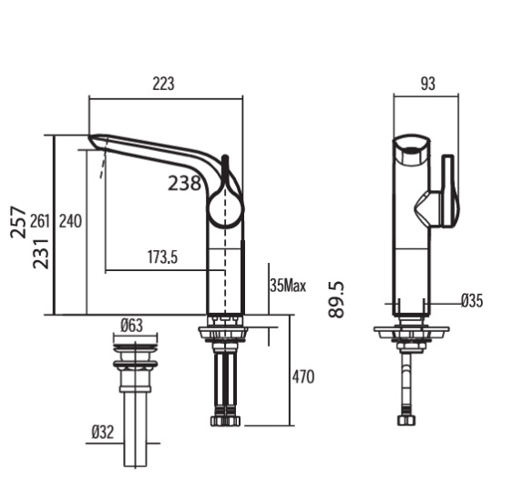 Bản vẽ kỹ thuật vòi chậu american WF6802