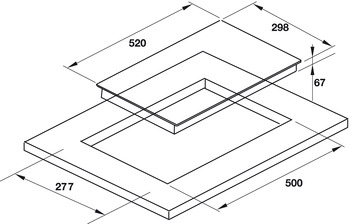 Bản vẽ bếp hồng ngoại 536.01.901 HC-R603D Hafele 2 vùng nấu