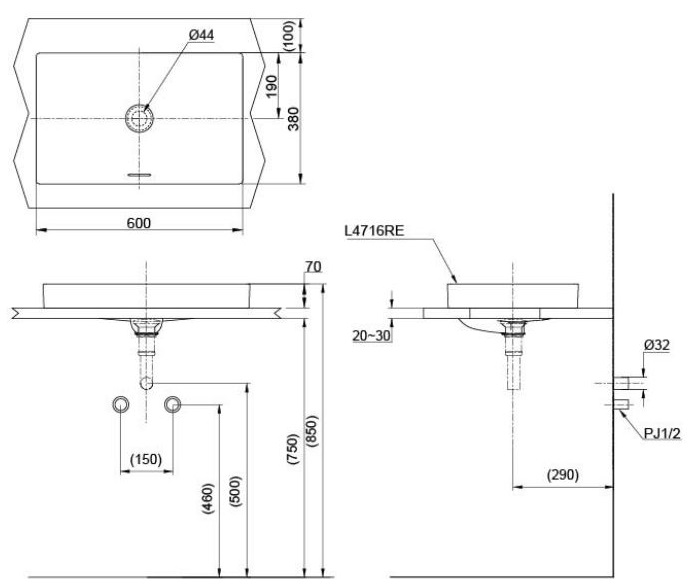 Chậu rửa mặt lavabo TOTO LT4716MTG19#CMW đặt bàn đá - Tuấn Đức