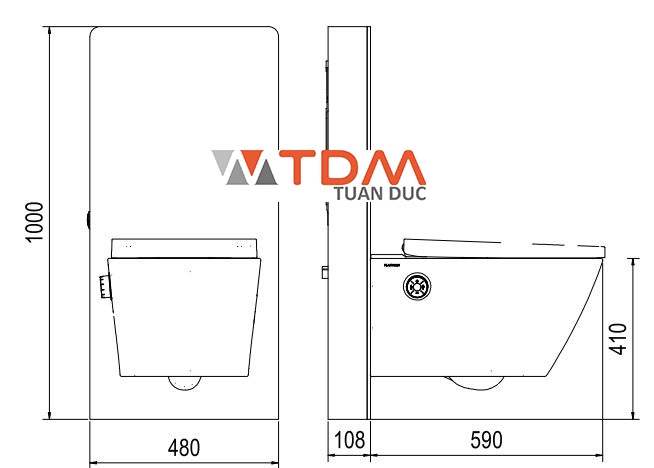 Bản vẽ bồn vệ sinh P.16.320 Viglacera Platinum
