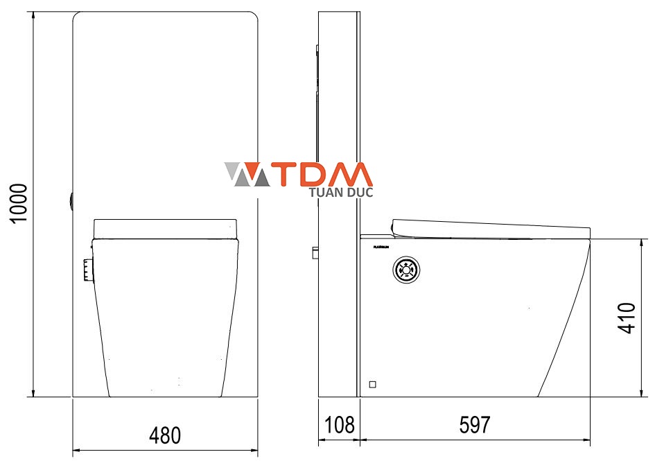 Bản vẽ bồn vệ sinh P.16.321 Viglacera Platinum đặt sàn