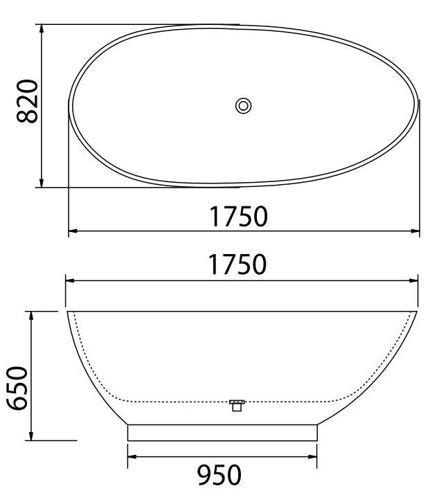 Bản vẽ bồn tắm nằm Viglacera P.61.350 Platinum dòng 350