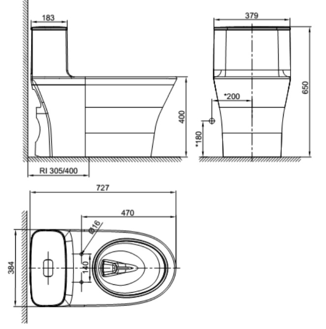 Bản vẽ bồn cầu điện tử American WP-1880PR