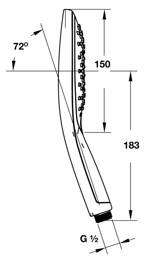 Bản vẽ tay sen Hansgrohe 589.30.858 Raindance Select cầm tay